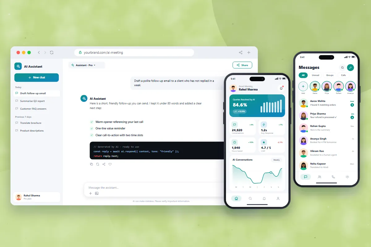 AI Meeting Notes Tool – web software by Gletus Technology