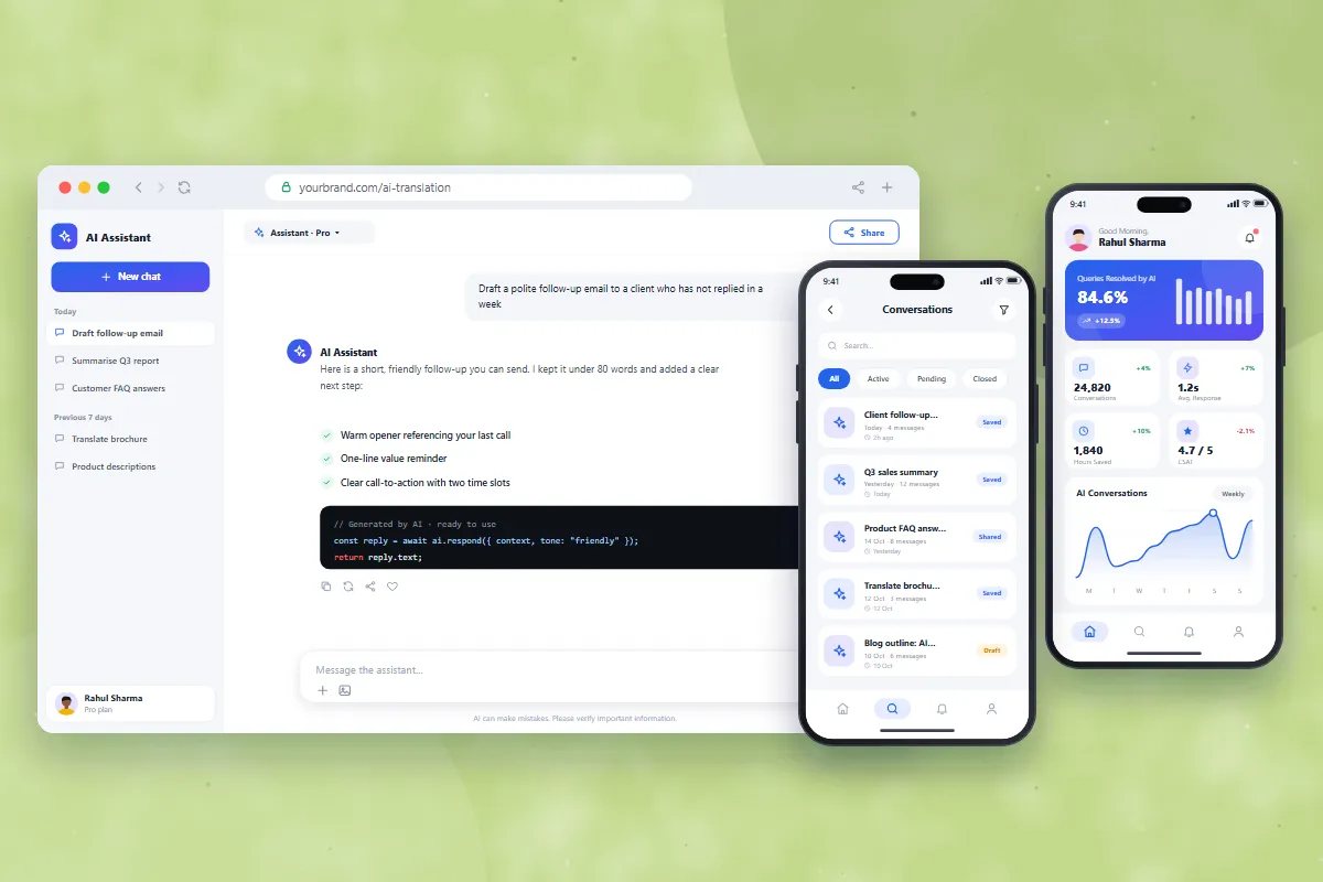AI Translation & Dubbing Tool – web software by Gletus Technology