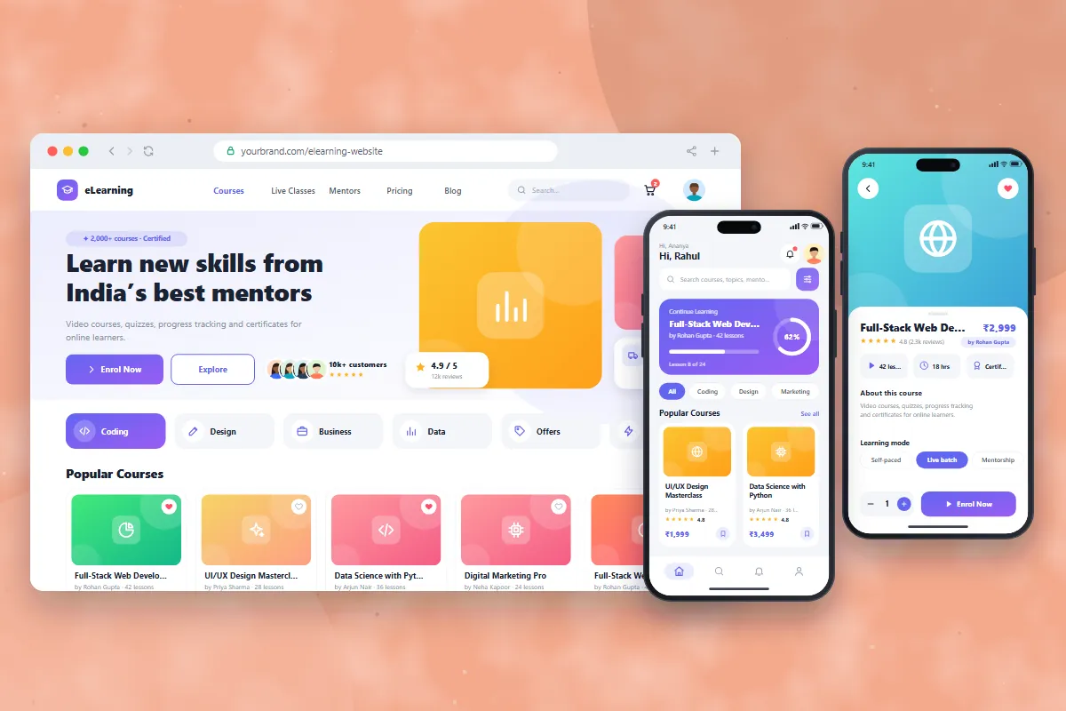 eLearning Website – website by Gletus Technology