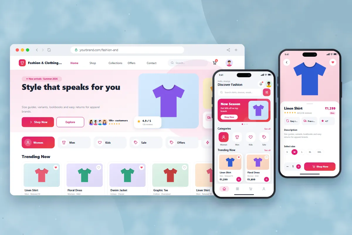 Fashion & Clothing Store – website by Gletus Technology