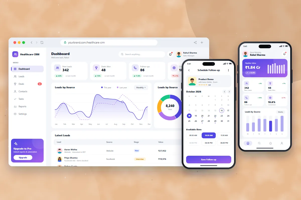 Healthcare CRM – web software by Gletus Technology