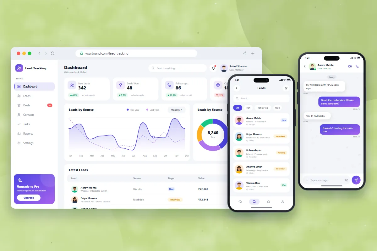 Lead Tracking Software – web software by Gletus Technology