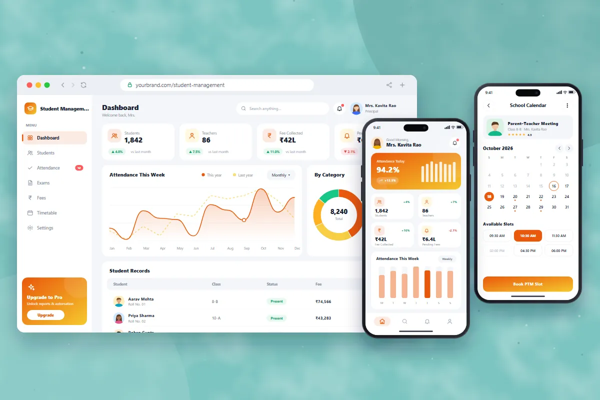 Student Management System – web software by Gletus Technology